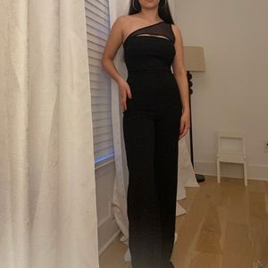 Black Windsor One-Shoulder Jumpsuit (XS)